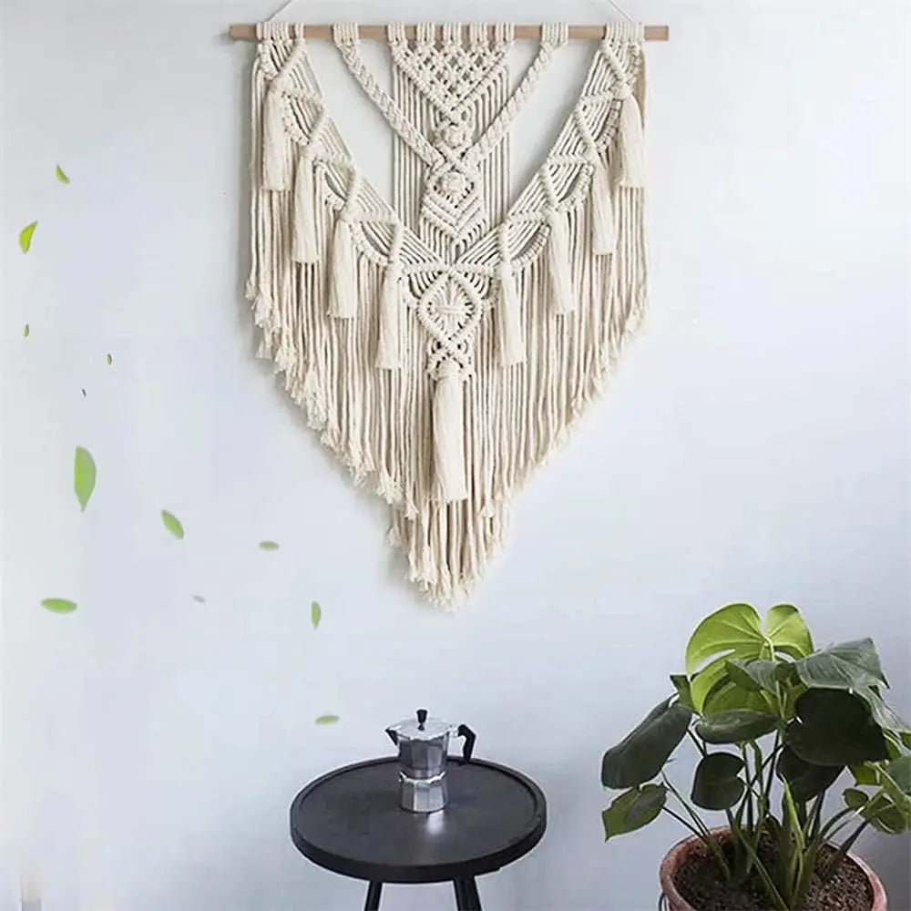 Hanging Woven Wall Hanging Bohemian Handwoven Wall Decor Home Wall Accent Triangular Wall Panel 18x30 inches Perfect for living rooms and bedroom decor Christmas and New Year gift