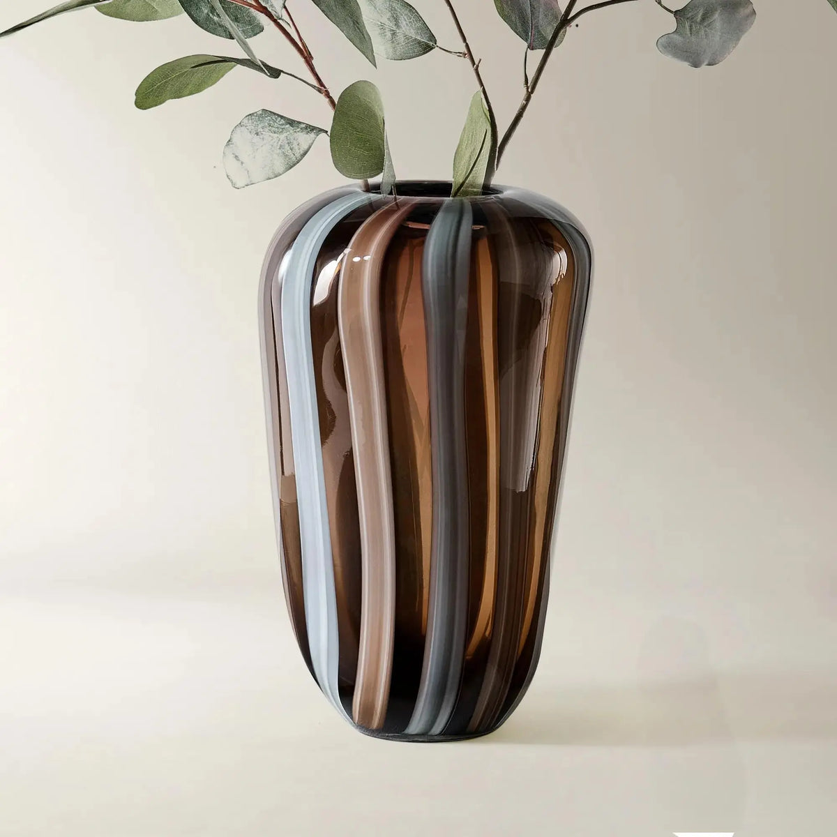 Z Gallerie Billow Tinted Glass Vase - Weighted Base, 2 Sizes, Modern Home Decor Piece, Table Decor Flower Arrangement Vase