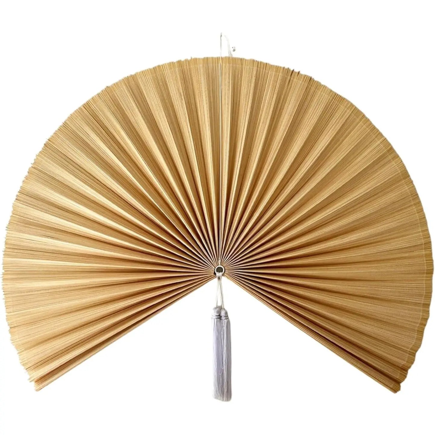 40-in Red Brown Bamboo Wall Fan - Japanese Hangable Unique Decor, Large Oriental Indoor Furniture Hanging Accent for Above Bed Headboard, Dresser