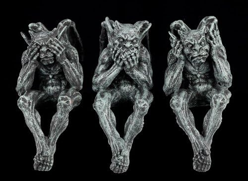 PTC 5 Inch Gargoyle See, Hear, Speak No Evil Shelf Sitters Statue Figurine