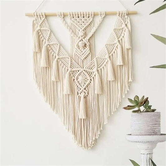 Hanging Woven Wall Hanging Bohemian Handwoven Wall Decor Home Wall Accent Triangular Wall Panel 18x30 inches Perfect for living rooms and bedroom decor Christmas and New Year gift