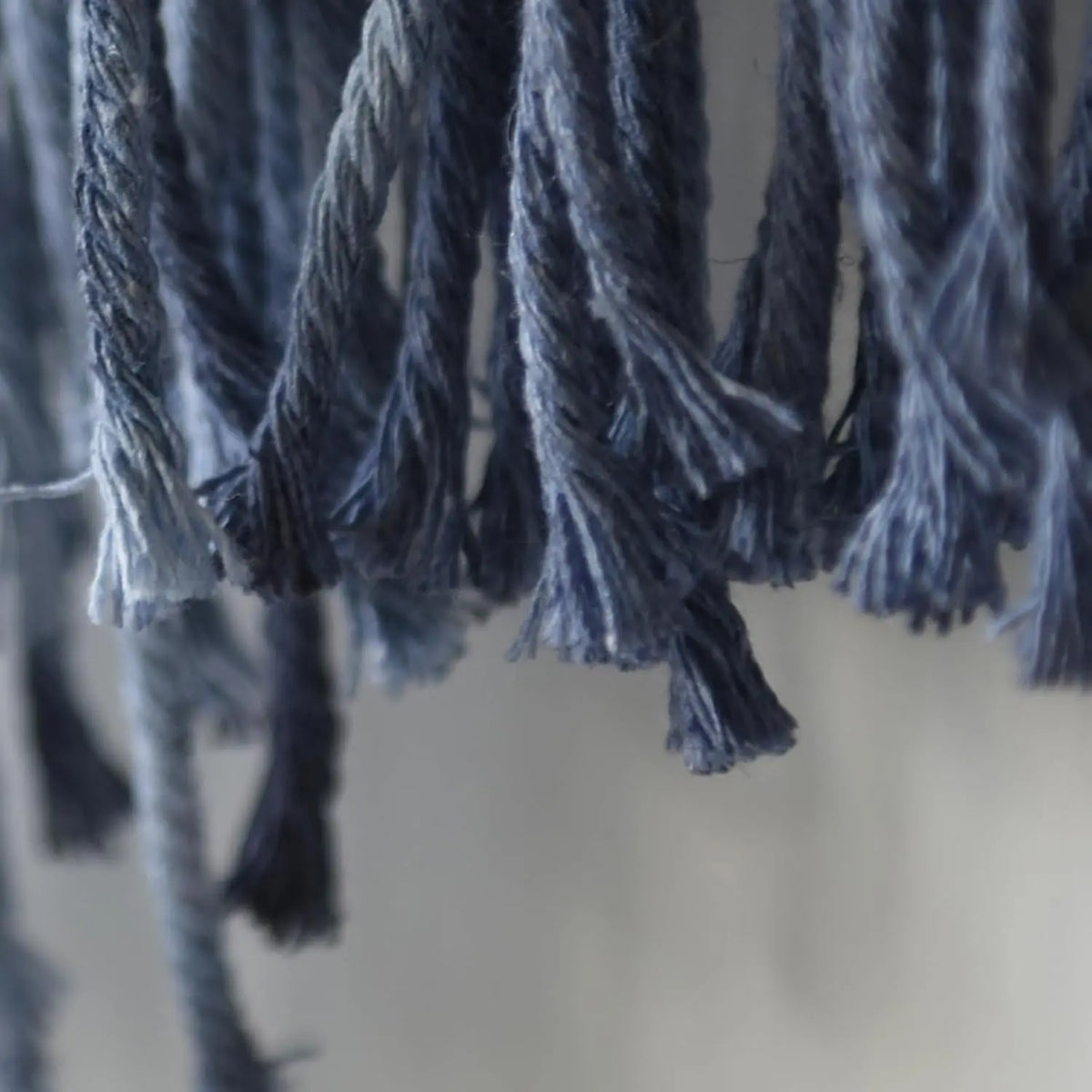 IOWER Large Blue Dip Dyed Macrame Wall Hanging, Handmade Boho Fiber Art Tapestry for Living Room and Bedroom, 57 x 39 Inch