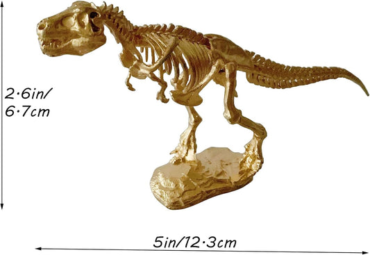 Gold Dinosaur Figurine Home Decor, Solid Metal Centerpiece Decoration, Mini Dinosaur Ornament Animal Desk Figurines for Home Office Desktop