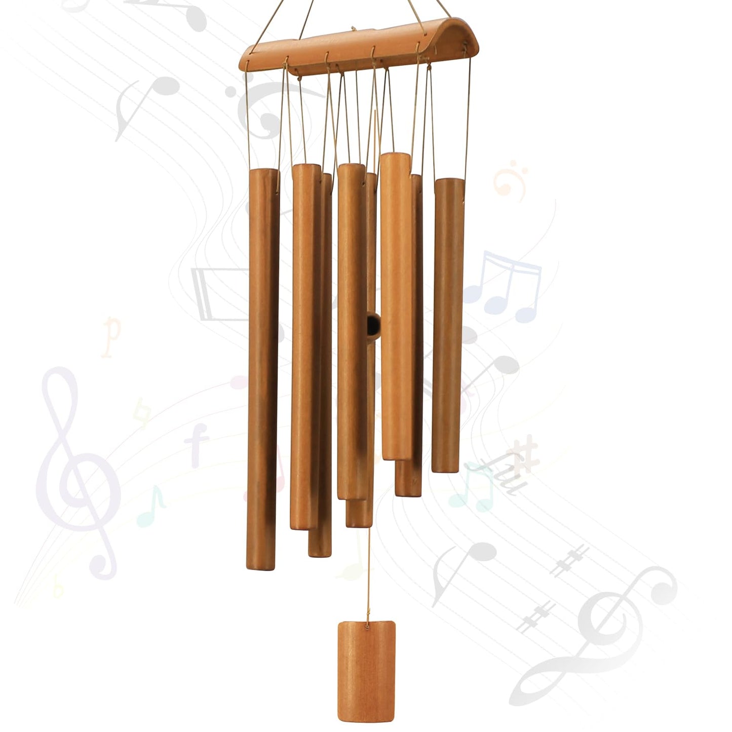 VIREKM Bamboo Wind Chimes for Outside,Decorations for Patio Porch