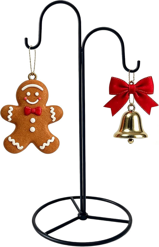 Ornament Display Stand Iron Double Curved Hooks Holder for Christmas Decor