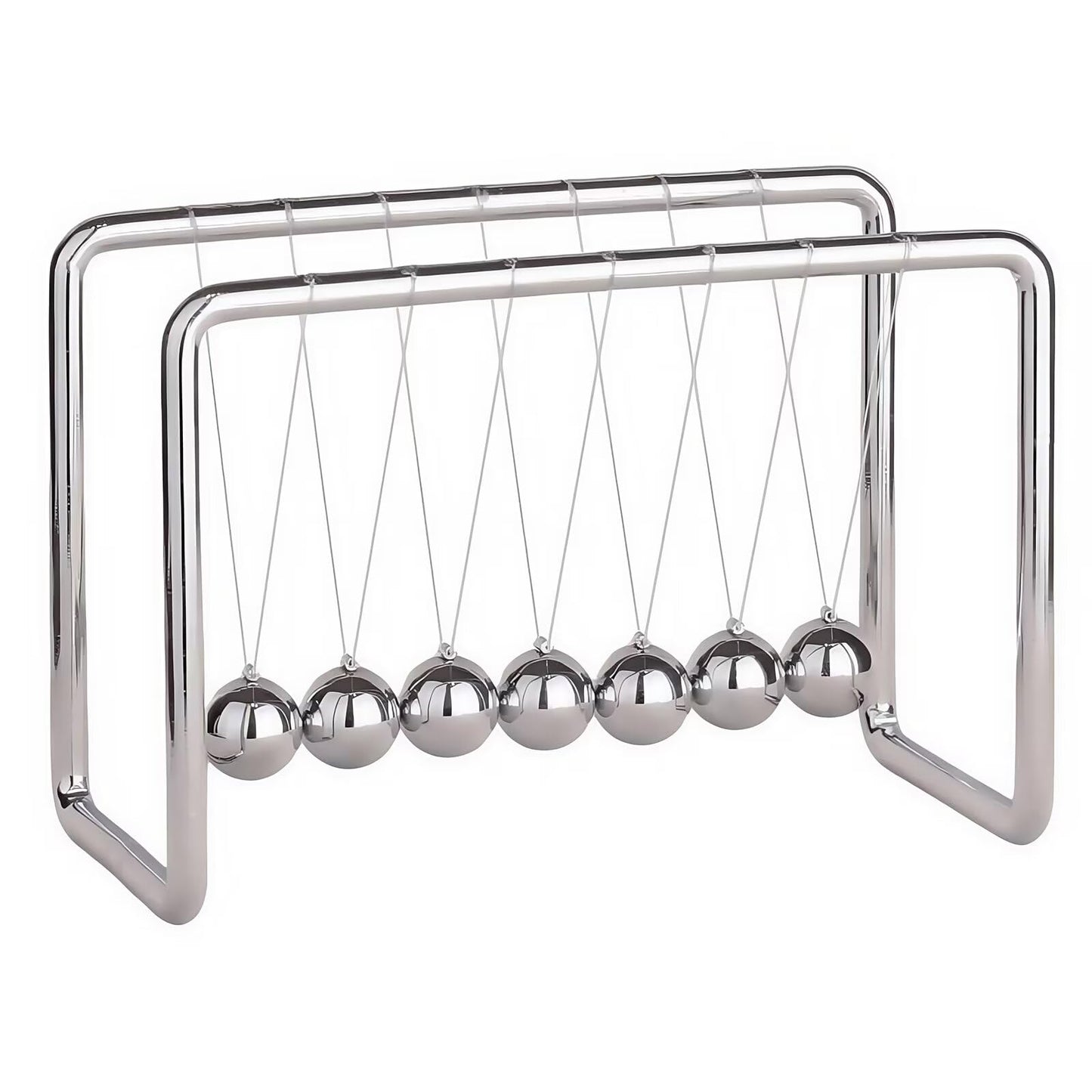 Newtons Cradle Balance Balls,Pendulum Balls with Black Base,Newtons Cradle Pendulum,Desk Decor for Men,Physics Toys,Metal Creative Ornament Crafts,Mind Bending Desk Sculpture - Large Black