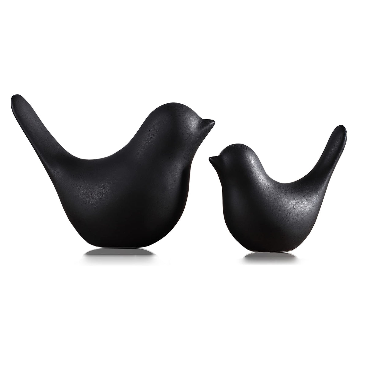 FANTESTICRYAN Small Birds Statues Home Decor, Modern Style, Black, S&L