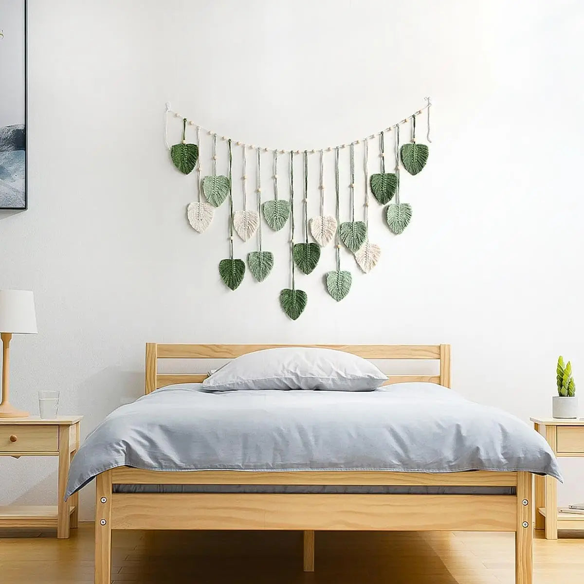 29 X 51 Inch Macrame Wall Hanging Large Macrame Leaves Tapestry Wall Hanging Decoration Boho Handmade Woven Leaf Feather Wall Art Decor for Nursery Bedroom Living Room Office Christmas Thanksgiving Decor