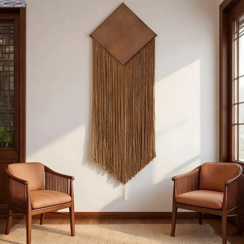 Handmade Macrame Wall Hanging Woven Tapestry - Dip Dyed Boho Home Accessory, Unique Aesthetic House Decor, Modern Rustic Room Decorations Gift for Bedroom, Living Room
