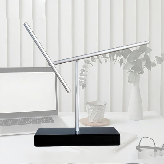 CulinaryEdge Kinetic Energy Sculpture Pendulum Ornament Desktop Pendant Silent Metal Desk Toy Chaotic Pendulum Battery Powered Desktop Decor for Office Home