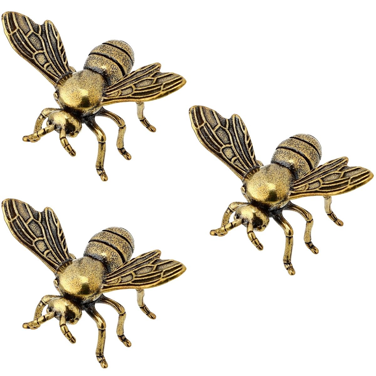 TOYANDONA 3pcs Small Bee Decor Resin Bee Figurines Desktop Ornament with Flat Bottom Mini Tabletop Decor for Home Office Shelf and Decorations for Home
