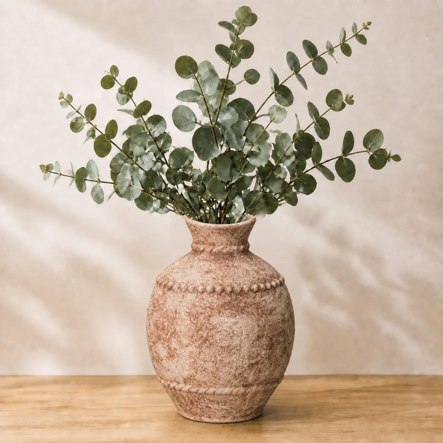 Sunddo Rustic Terracotta Ceramic Vase, 8.5 Inch Retro