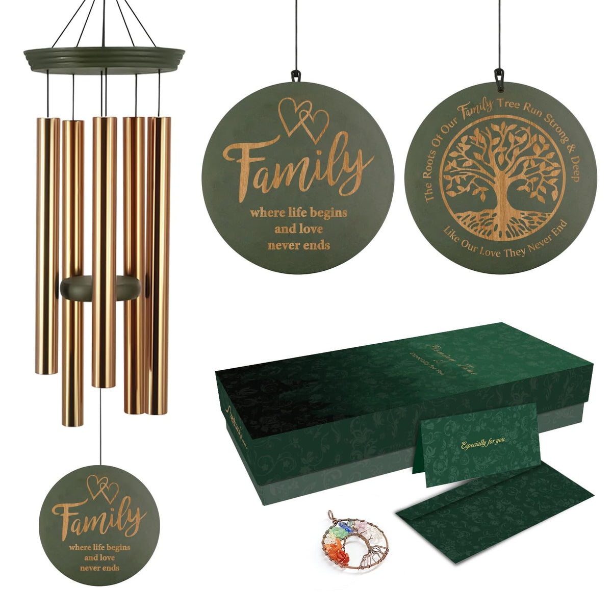 Astarin's Tree of Life Wind Chimes 36in Outdoor Garden Gift for Mom Grandma