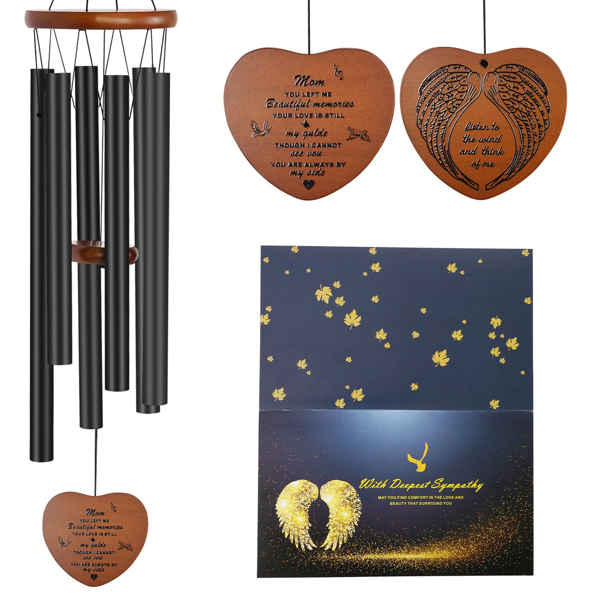 Memorial Wind Chimes, 37" Large Outdoor Wind Chimes for Loss of Loved One, Meaningful Sympathy Gifts in Memory of Father, Mother or a Loved One
