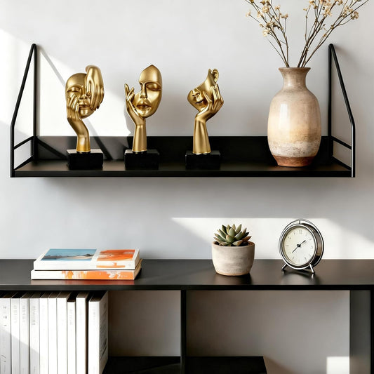 3 Pcs Thinker Statue,Modern Home Sculptures,Figurine for Bookshelf