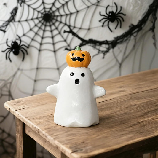Halloween Ghost Figurine Pumpkin Spooky Resin Finger Statue Decor