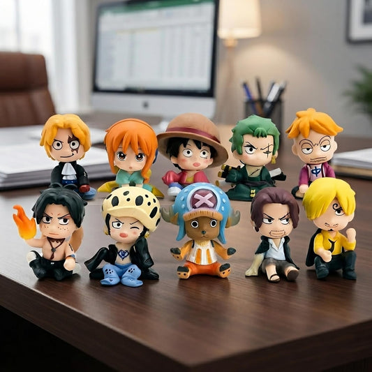 10Pcs One Piece Desktop Ornament, Exquisite Model Ornaments, Creative Anime Peripheral Gifts for Fans