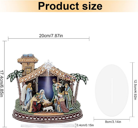 Tontut Diamond Painting Desktop Decorations for Religious Family Gatherings 5D DIY Special Diamond Art Decoration Set for Adults, Office Desktop or Christmas Holiday Display Crafts