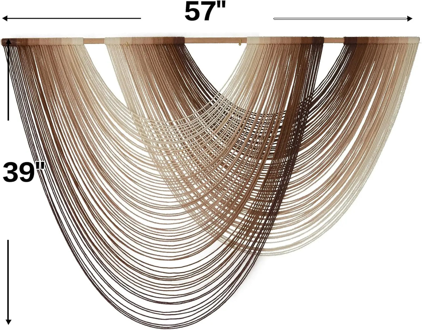 Oversized Macrame Wall Hanging Boho Dip-Dye Woven Fiber Art Home Decor 57x39in
