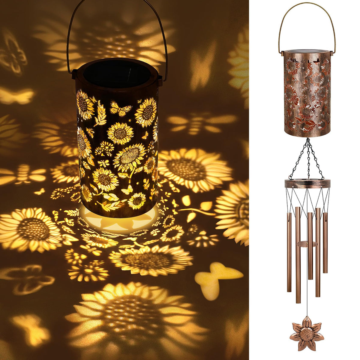 YHmall Solar Wind Chimes for Outside, Butterfly Birthday Gifts for Women