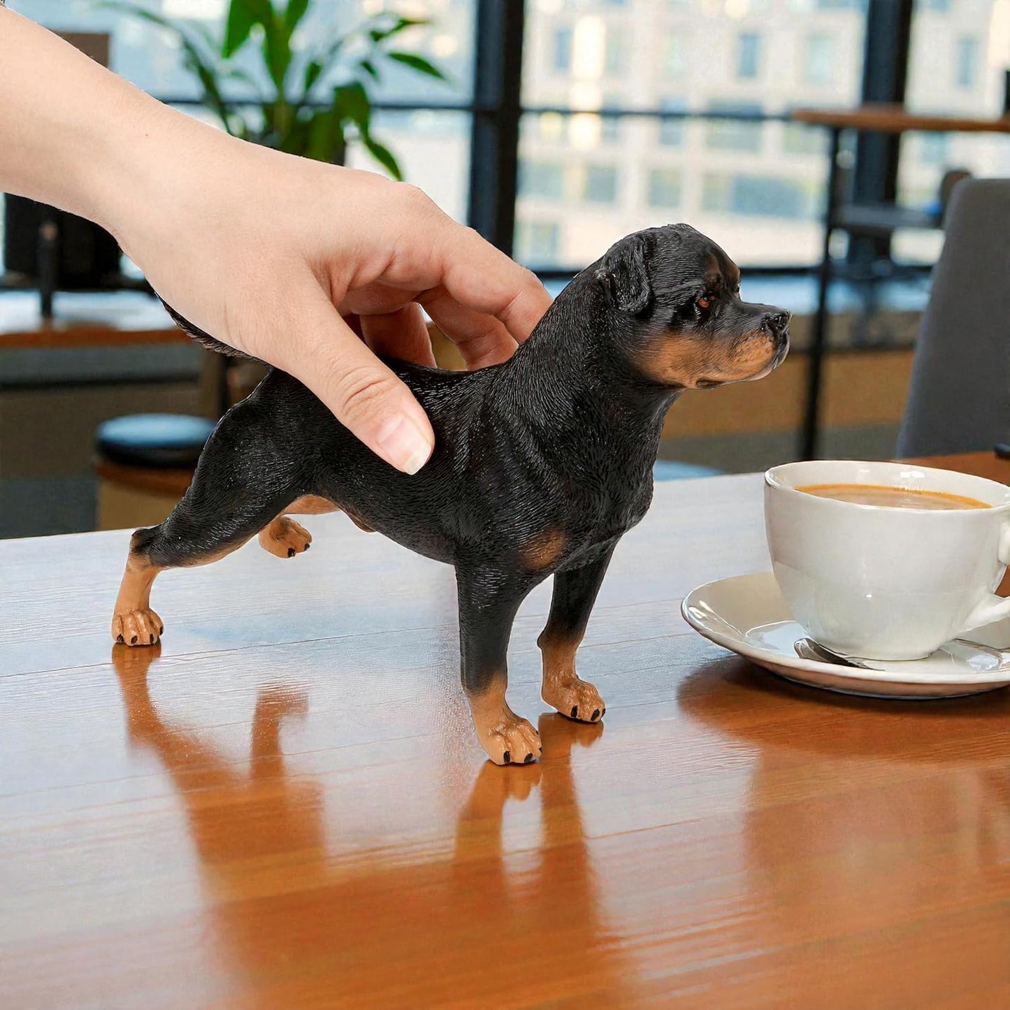 Rottweiler Statues Figurines - Realistic Dog Figurine Model, Desktop Ornament, Highly Detailed Farm Animal Simulation Handicraft, Mini Gift Decoration Figure For Bookshelf Display Cabinet Patio Garden