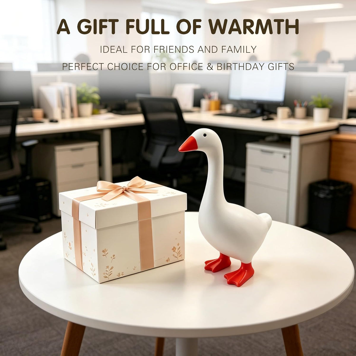 Desk Goose 7 Inch Mini Figurine, Funny Desktop Statue Ornament, Office Home Decor Ideal Gift for Friends Family Colleagues