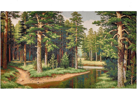 AureoMadis Large Vintage Woven Tapestry Wall Hanging 41.5" x 28" | Fine Art Jacquard Alpine Lake Mountain Landscape Decor | Classic Victorian Style, TC Lined with Dual Rod Pockets