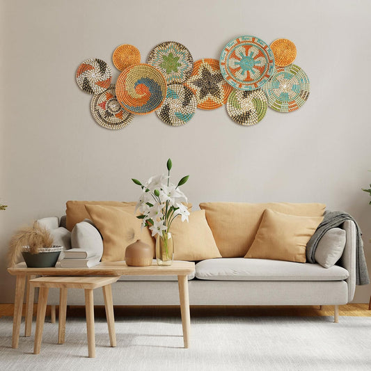 Tatuo 11 Pcs Boho Wall Basket Decor Woven Wall Hanging Art, Farmhouse