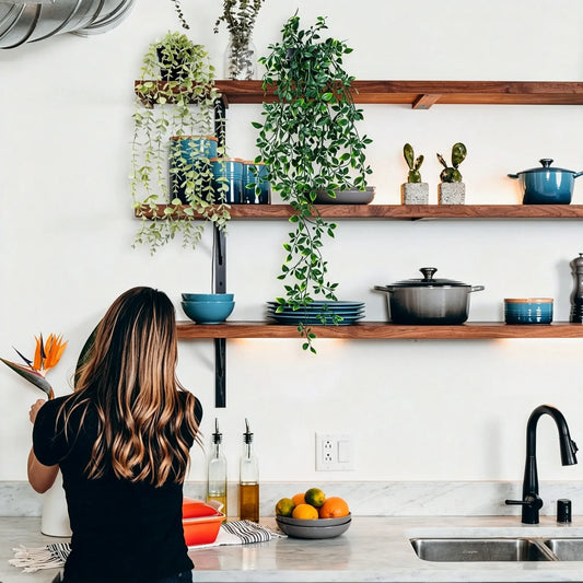 6 Pack Artificial Hanging Potted Plants | Fake Hanging Greenery for Home, Office, Shelf, Wall, Balcony, Patio Decor