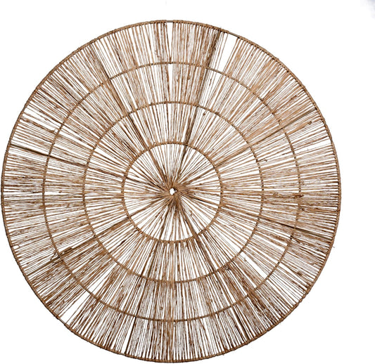 PEMAR Handwoven Jute Wall Hanging Baskets, Set of 3 Round Woven Wall Decor (22", 19", 15"), Decorative Wall Accents for Living Room, Bedroom and Entryway