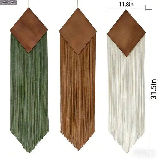 Handmade Macrame Wall Hanging Woven Tapestry - Dip Dyed Boho Home Accessory, Unique Aesthetic House Decor, Modern Rustic Room Decorations Gift for Bedroom, Living Room