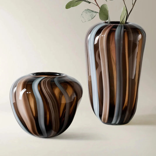 Z Gallerie Billow Tinted Glass Vase - Weighted Base, 2 Sizes, Modern Home Decor Piece, Table Decor Flower Arrangement Vase