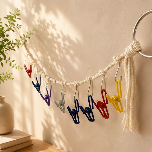 6.56FT 3-Piece Handwoven Cotton Rope Hanging Stuffed Animal Storage Organizer, Vertical Wall Hanging Toy Holder for Plushies, Dolls, Bedroom, Nursery Home Decor Set, Three Pieces