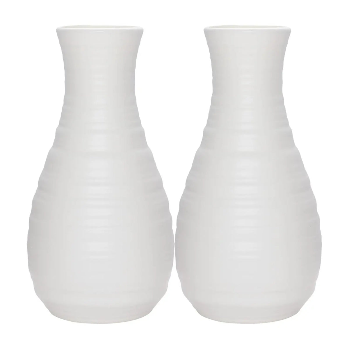 2PCS Composite Plastics Flower Vase, Unbreakable Ceramic Look Vase for Home Decor Centerpieces, Arranging Bouquets