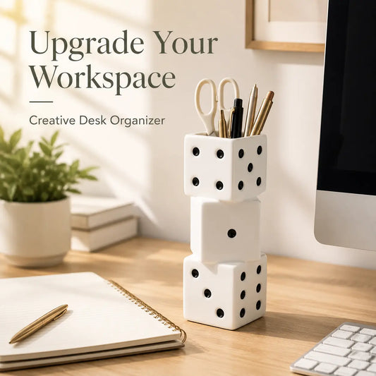 Modern Dice Vase Resin Flower Vase Decorative Tabletop Centerpiece Minimalist Black White Dice Decor Nordic Style Dry Flower Holder for Living Room Bedroom Office Bookshelf Coffee Table Home Decor Gift for Women Housewarming Decor, Decorative Vase, Living