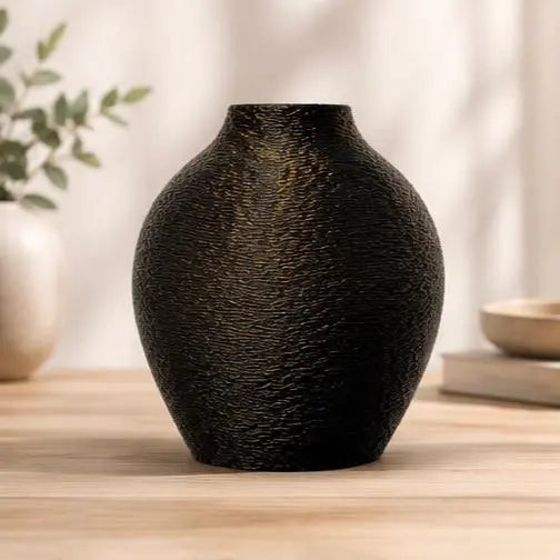 3D Printed Minimalist Textured Decorative Vase - Modern Home Decor Piece with Soft Matte Finish, Lightweight Durability for Small Floral Arrangements & Premium Display