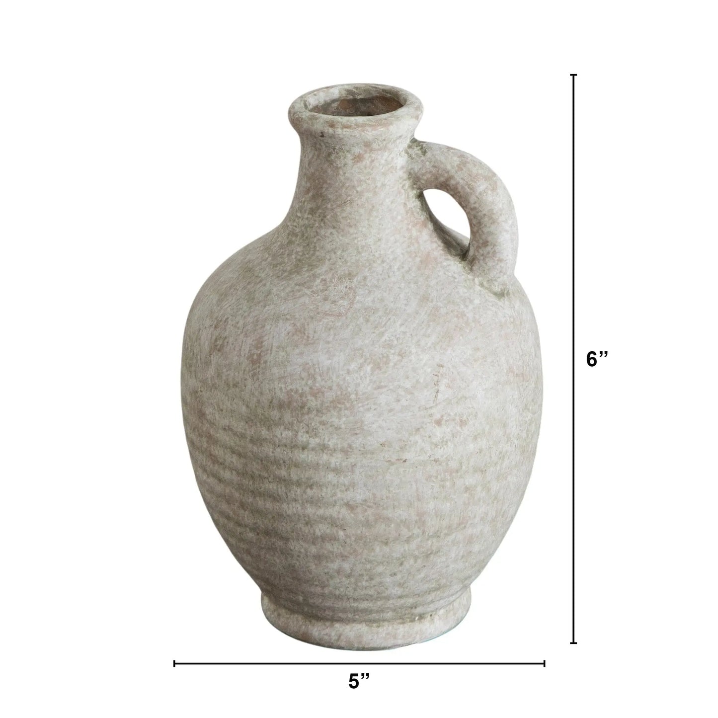 7" Textured Natural Ceramic Jug, Decorative Ceramic Vase for Home Decoration & Decor