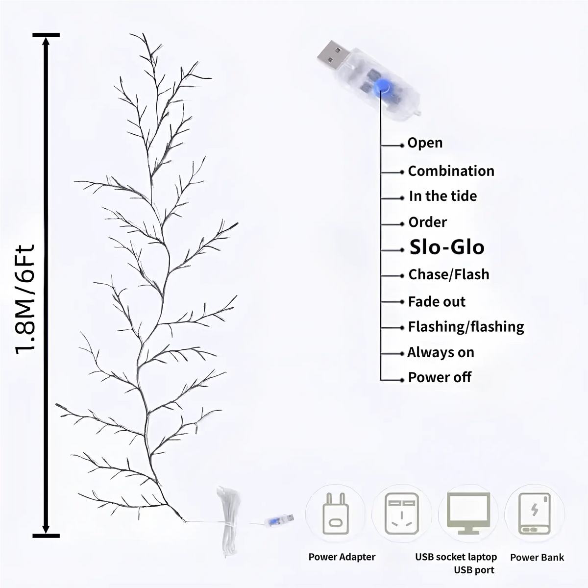 LED Cherry Blossom Tree Branch Fairy Lights - DIY Flexible Bendable LED Vines Garland, Wireless Remote, Indoor Decorative Romantic Floral Wall Lighting, Home Room Decor, Boujee Home Accessories, Duct Tape Compatible for Bedroom Wedding Gifts
