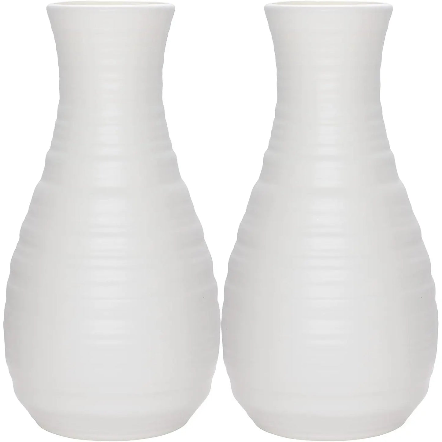 2pcs 8x2.7in White Plastic Vases, Creative Nordic Style Simple Flower Arrangement Decor, Ideal for Living Spaces, Wedding Ornaments & Gift Decoration (Home Improvement Garden Supplies)