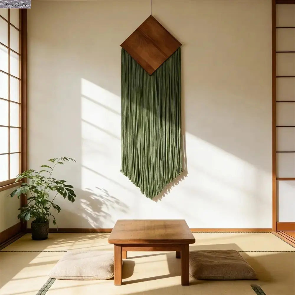 Handmade Macrame Wall Hanging Woven Tapestry - Dip Dyed Boho Home Accessory, Unique Aesthetic House Decor, Modern Rustic Room Decorations Gift for Bedroom, Living Room