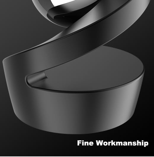 Kinetic Desk Toy Levitating Spinning Gyroscope, Silent Dual Bearing Metal Fidget Spinner, Aluminum Alloy Stress Relief Desktop Ornament, Anxiety Relief Office Gift for Adults ADHD(Black-Silver Ball)
