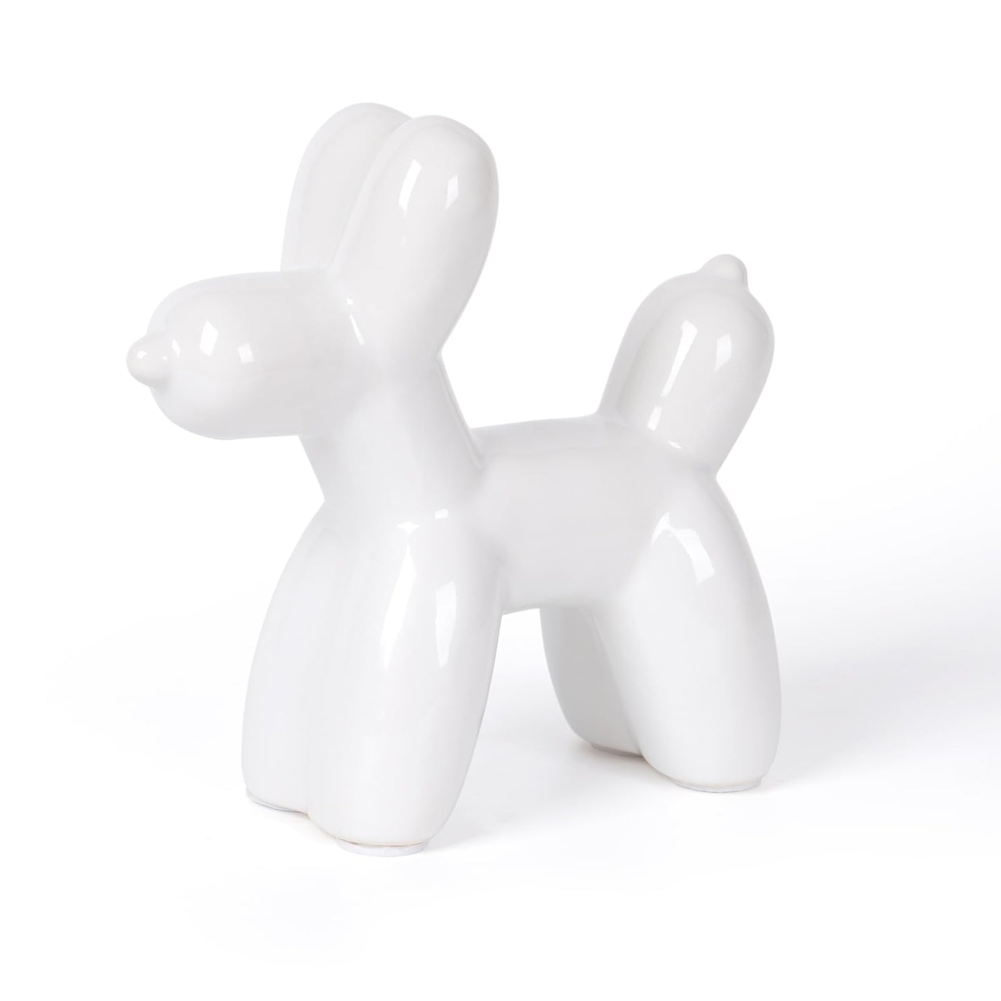 Notakia Cute Ceramics Pink Balloon Dog Statue Crafts Living Room Desktop Decorations,Handmade Modern Small Ceramic Animal Statue Ornament Home Decor Accents (Pink Balloon Dog)