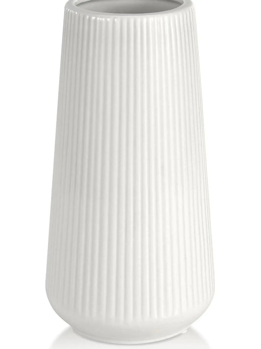 White Ceramic Vase,  Small Cute Flower Vase for Pampas Grass, Home, Living Room, Dining Table, Farmhouse, Office Decor, Bedroom, Table, and Kitchen Shelf (White)