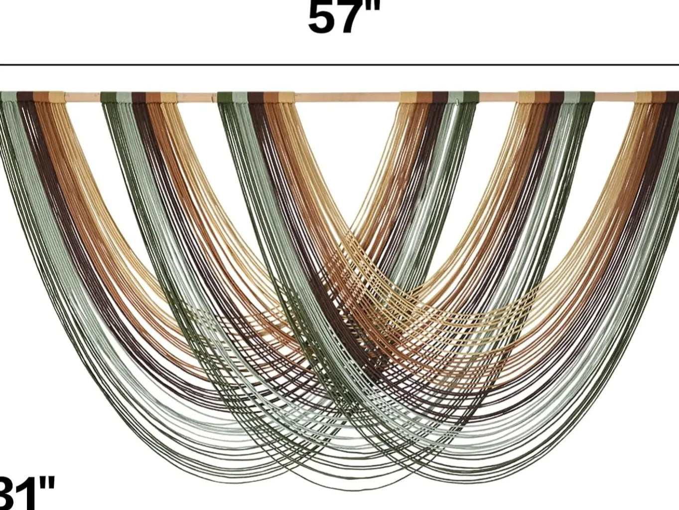Large Boho Macrame Wall Hanging – Handwoven Yarn Tapestry Wall Decor for Bedroom, Living Room, Nursery & Apartment (57" x 31")