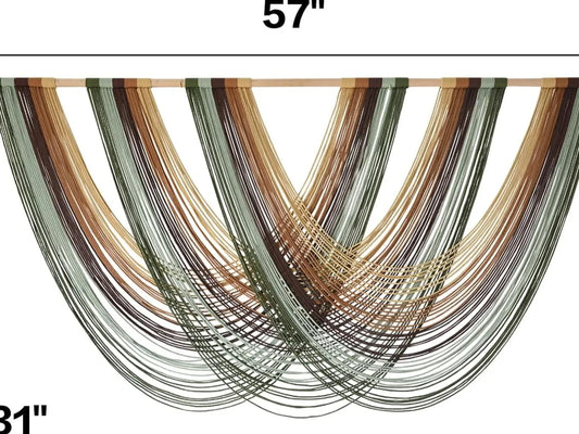 Large Boho Macrame Wall Hanging – Handwoven Yarn Tapestry Wall Decor for Bedroom, Living Room, Nursery & Apartment (57" x 31")
