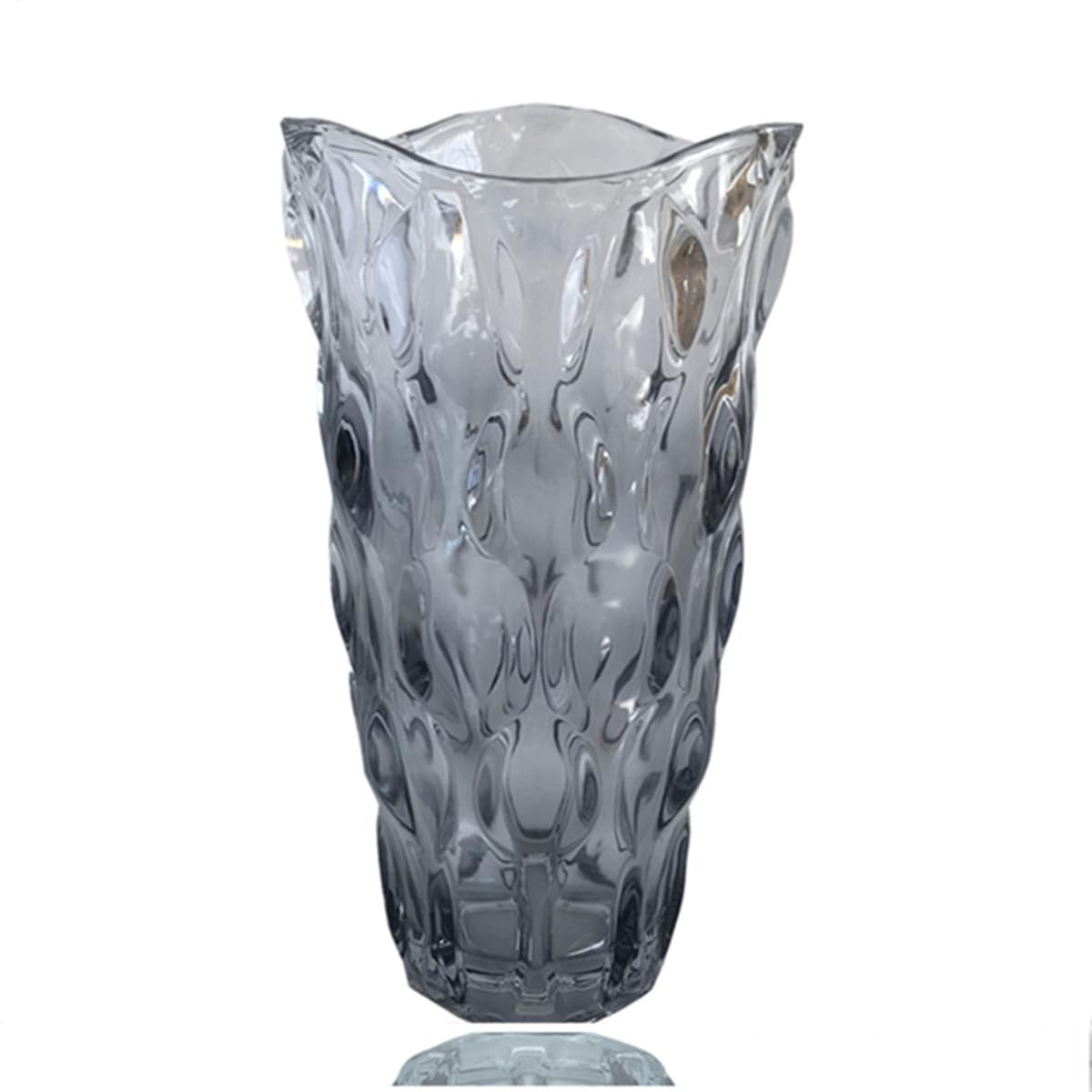 Heavy Glass Flower Vase Thickened 3.5lb 9.5inch Sparkle vase Bohemian Style, for Centerpieces,Wedding,Perfect Home Decor (Sparkle)