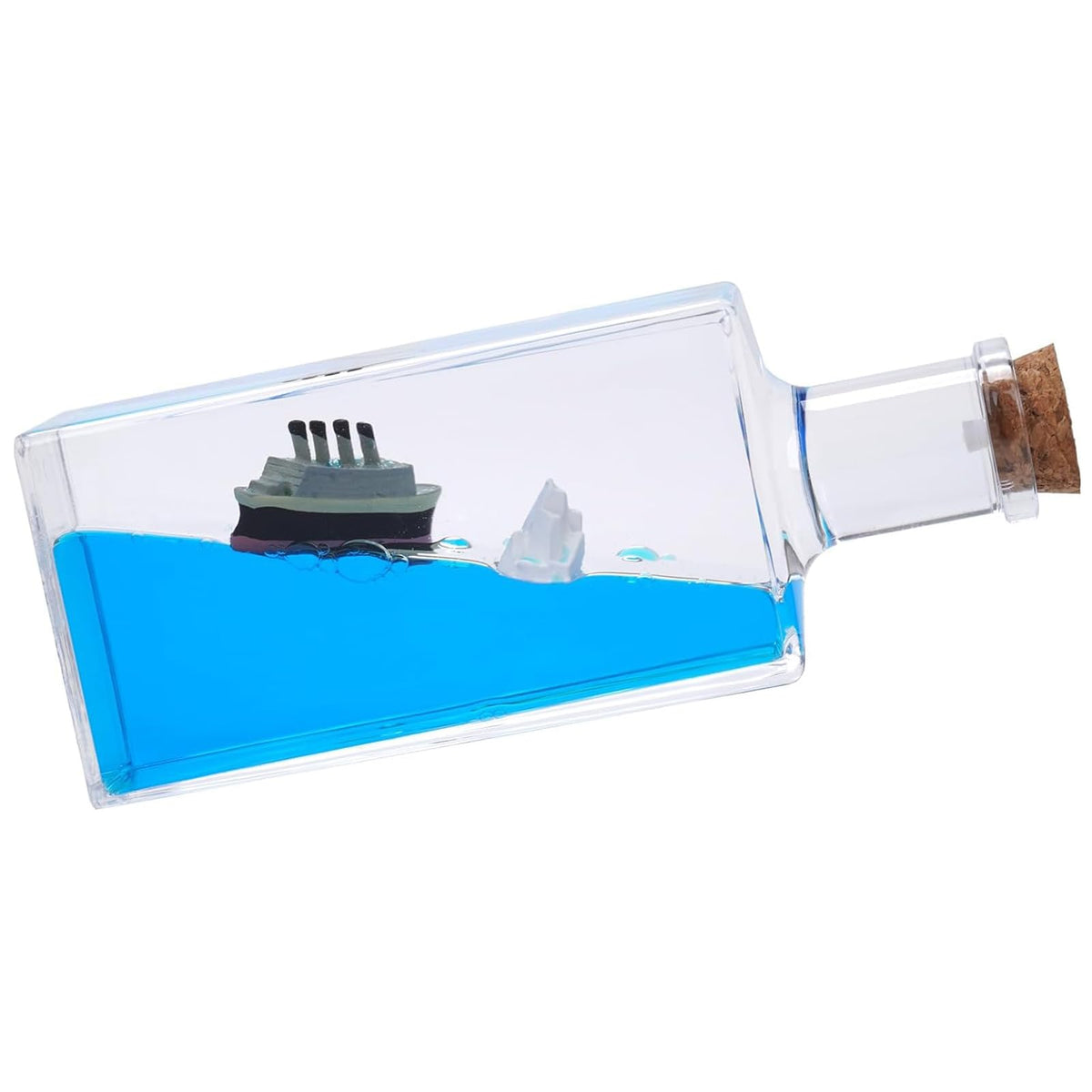 Unsinkable Black Pearl Pirate Ghost Ship in a Fluid Drift Bottle