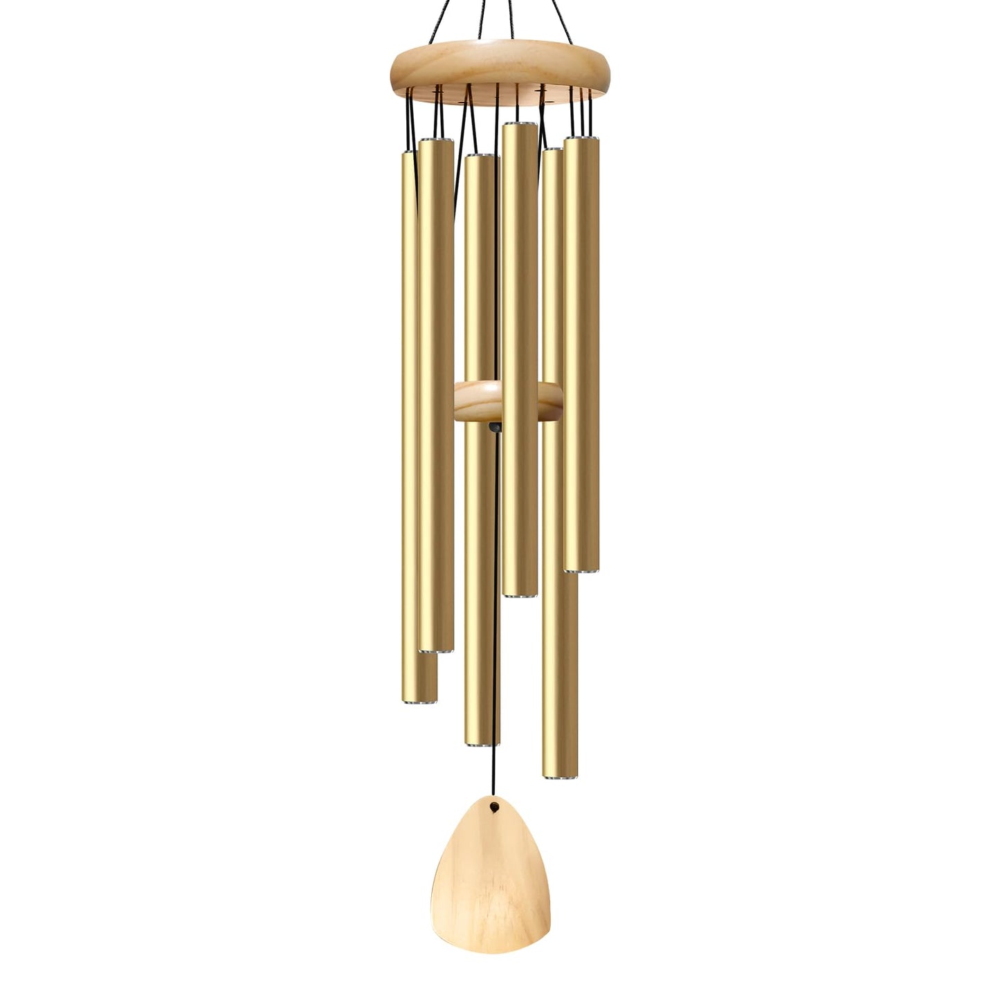 Bursvik 37" Aluminum Wind Chimes for Outside(Black), Patio Zen Decor Gift
