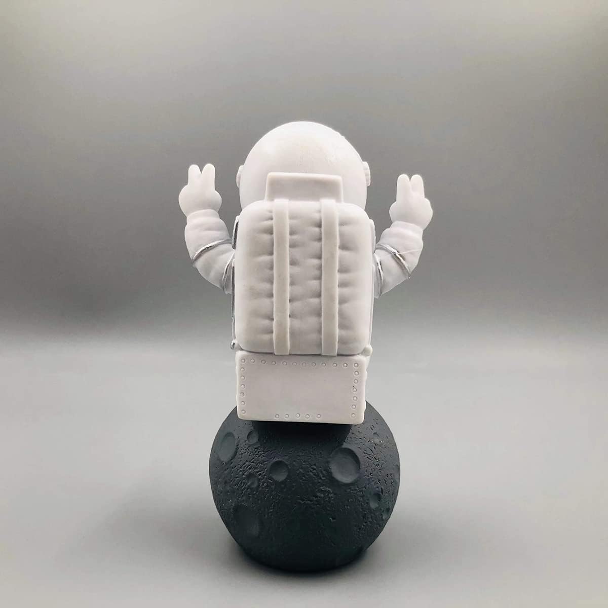 Astronaut Figurine Statue, Silver & White Space Decor Ornament