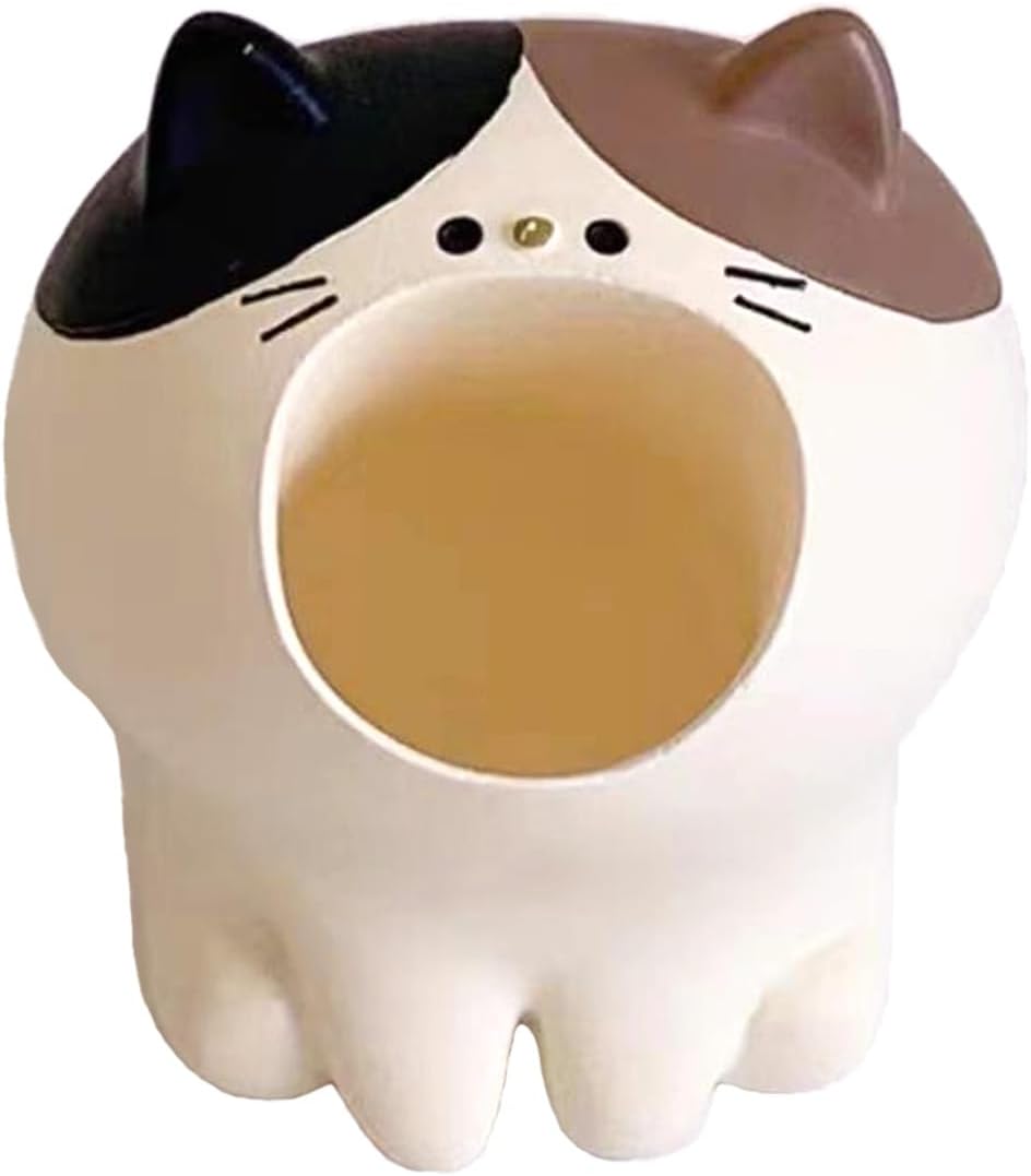LINFANG Diamond Art Tool Desktop Trash Can Ornament Cute Tool, Diamond Painting Accessories, Diamond Art Kit for Adults, Creative Mini Garbage Can, Small Storage | Ideal for Diamond Work (Cat)
